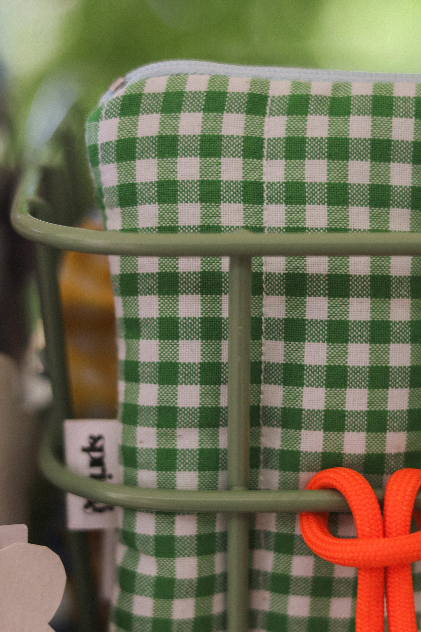 Gingham make-up pouch