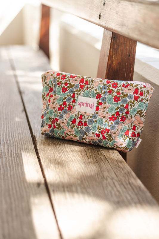 ruby red cosmetic bag