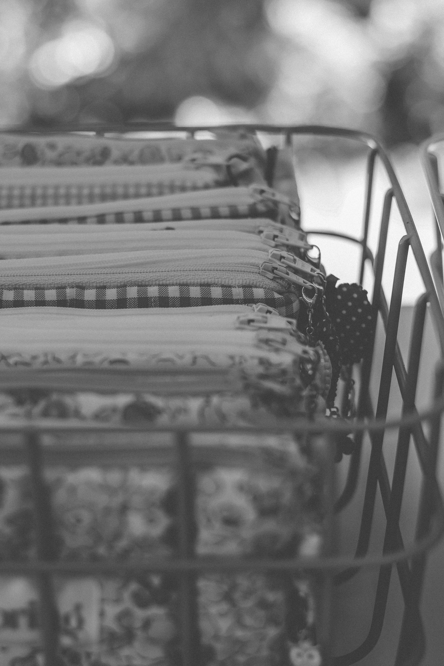 Make-up pouch with frill or charms