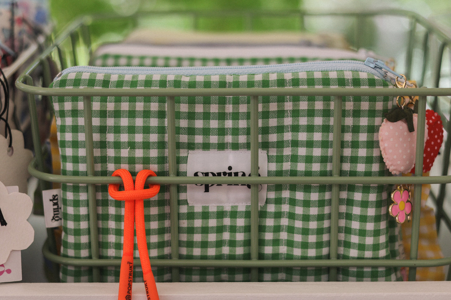 Gingham make-up pouch