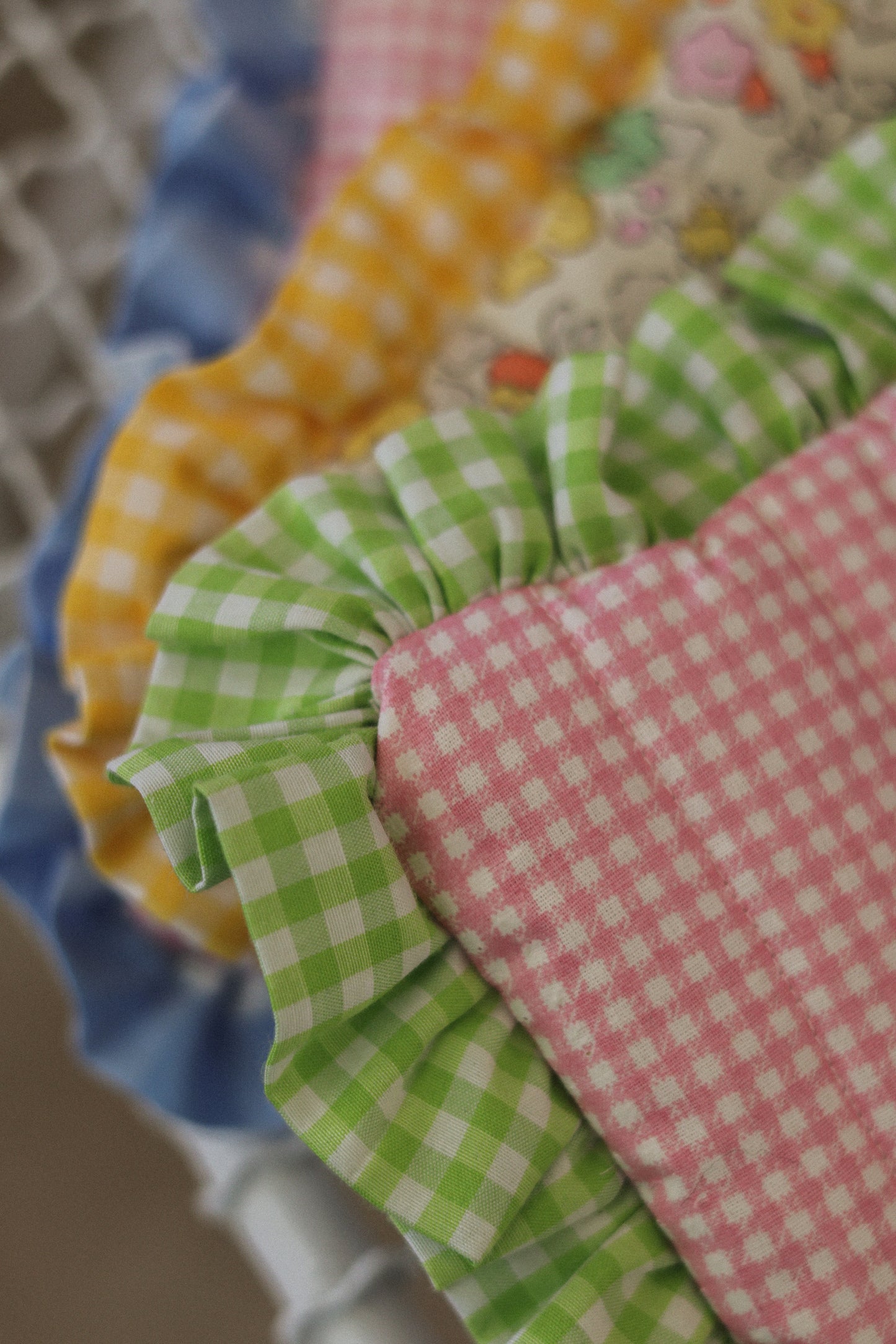 Make-up pouch with frill or charms