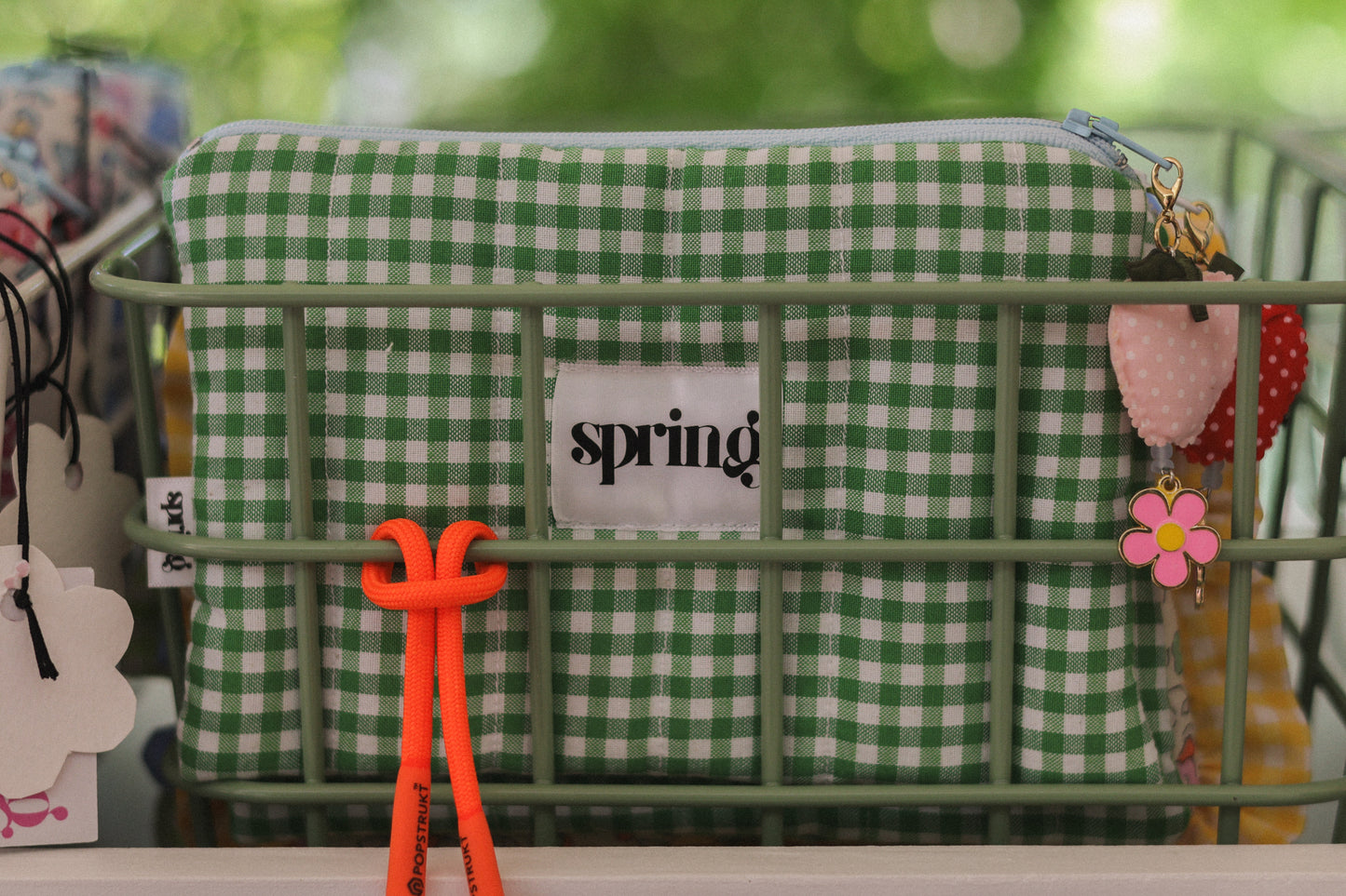 Gingham make-up pouch