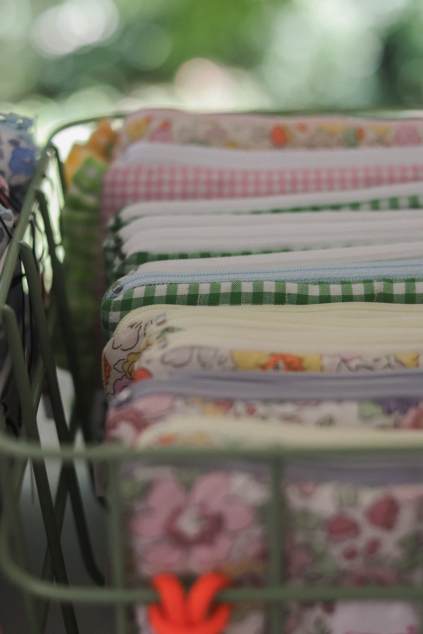 Make-up pouch with frill or charms