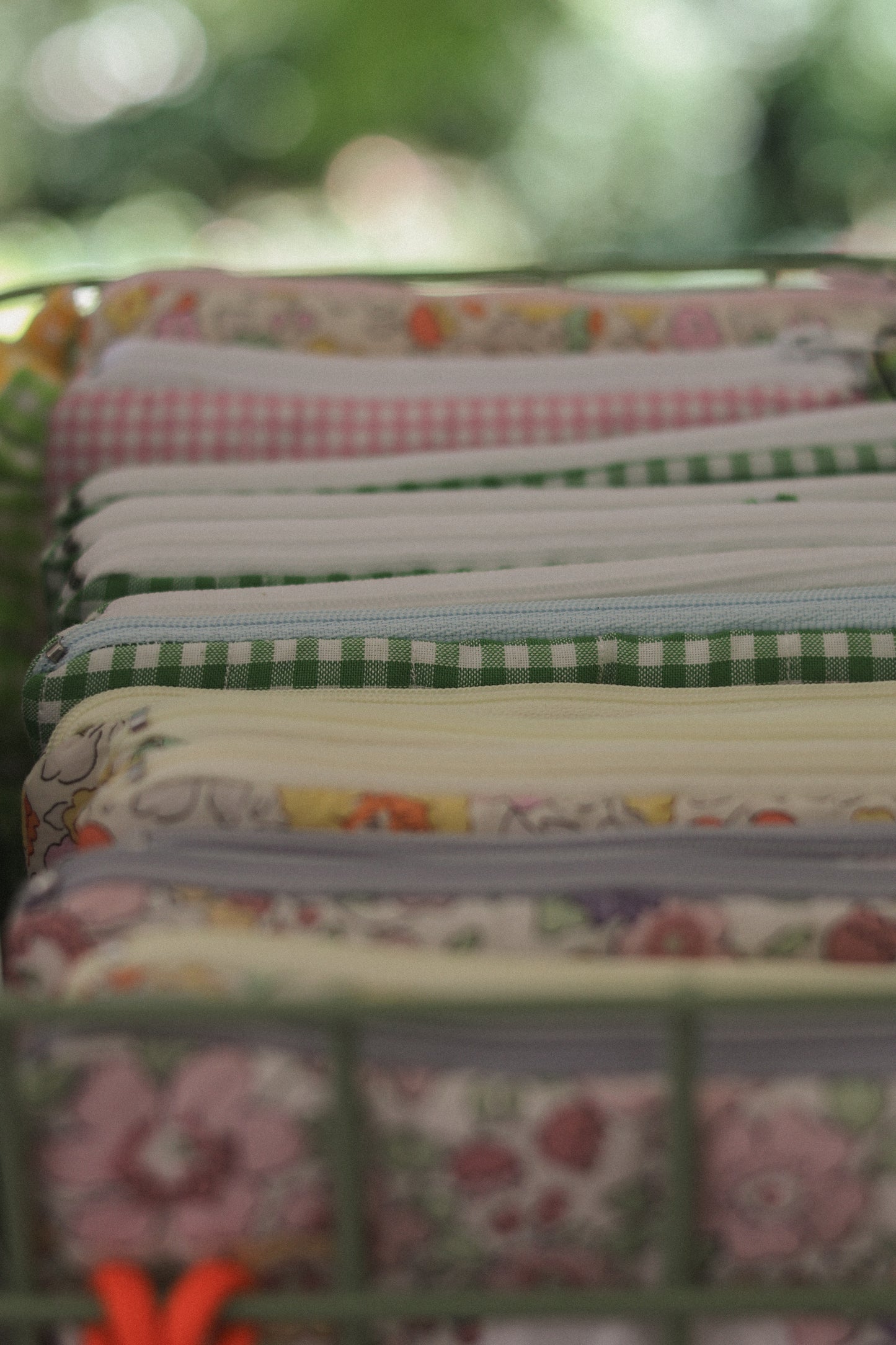 Make-up pouch with frill or charms