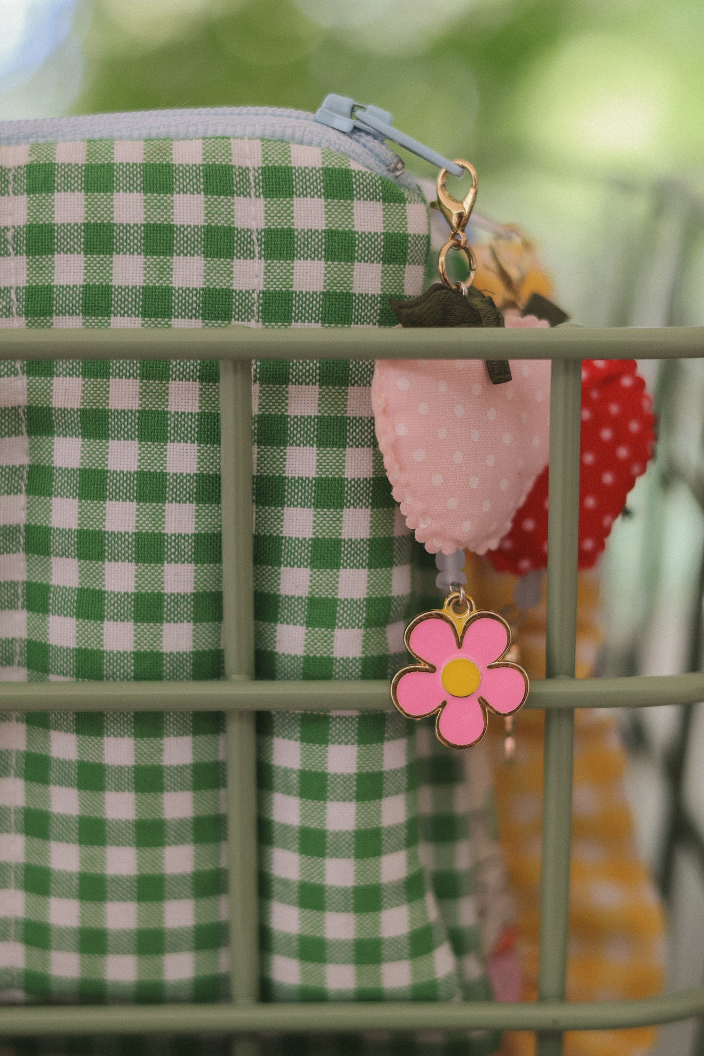 Gingham make-up pouch
