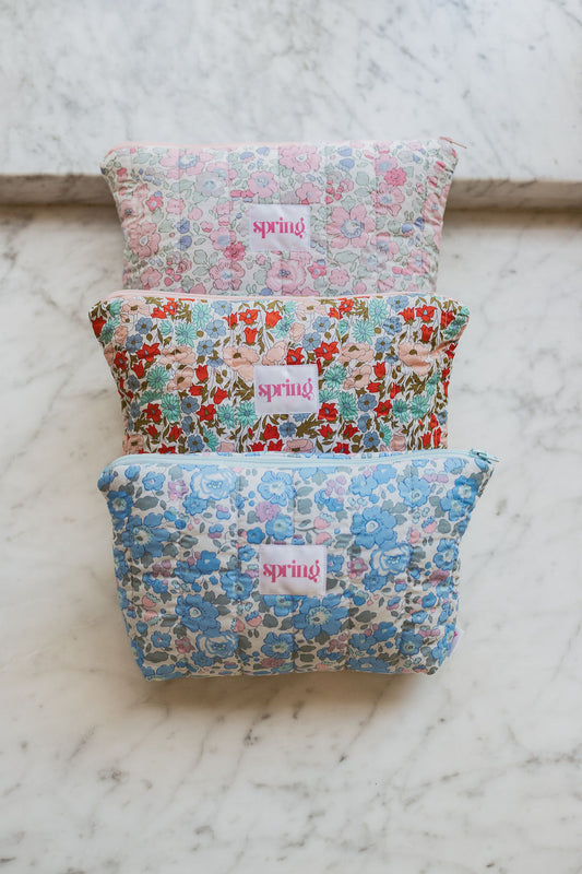 pale blue cosmetic bag